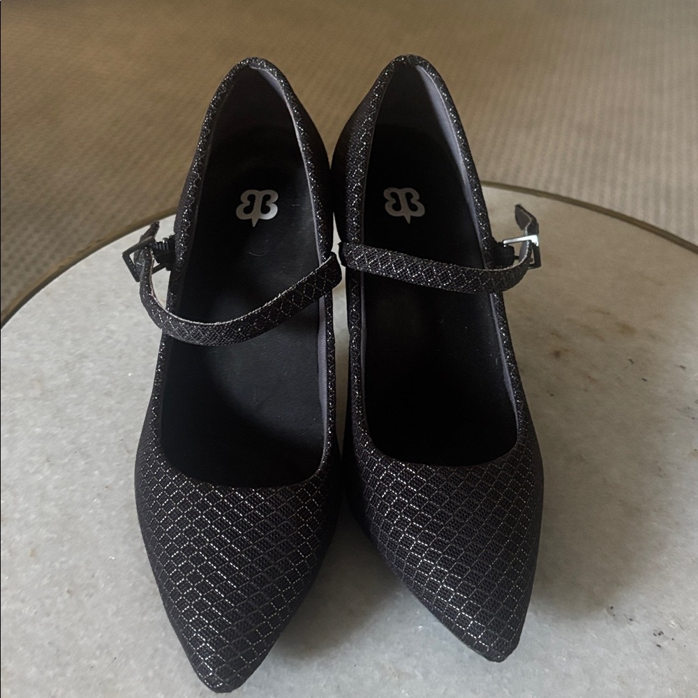 Betabrand Black Heels with Silver Accents